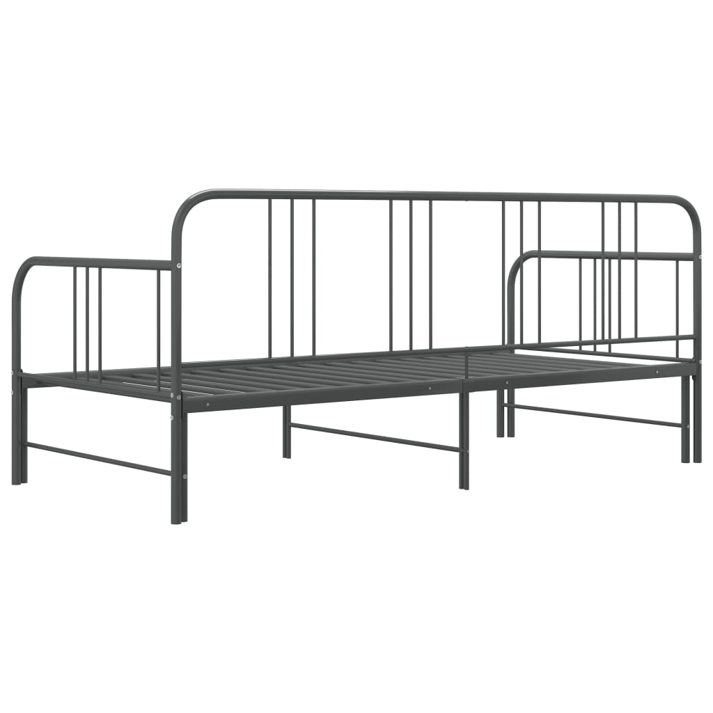 Telaio Divano Letto Estraibile Grigio in Metallo 90x200 cm - homemem39