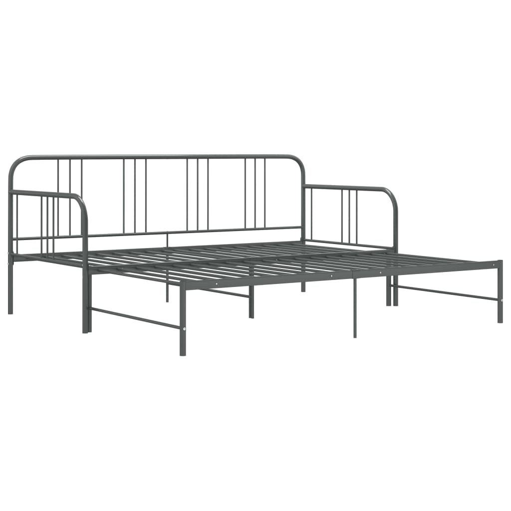 Telaio Divano Letto Estraibile Grigio in Metallo 90x200 cm - homemem39