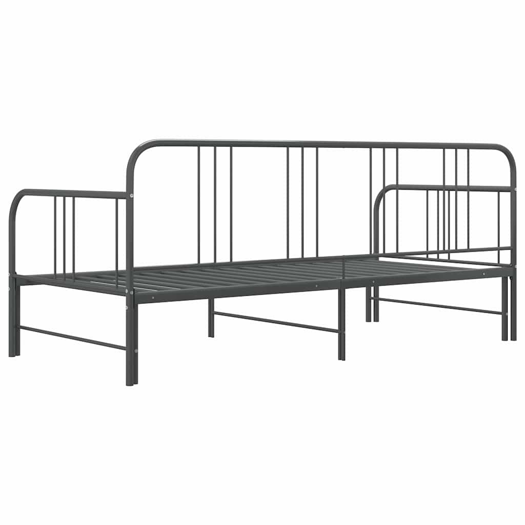 Telaio Divano Letto Estraibile Grigio in Metallo 90x200 cm