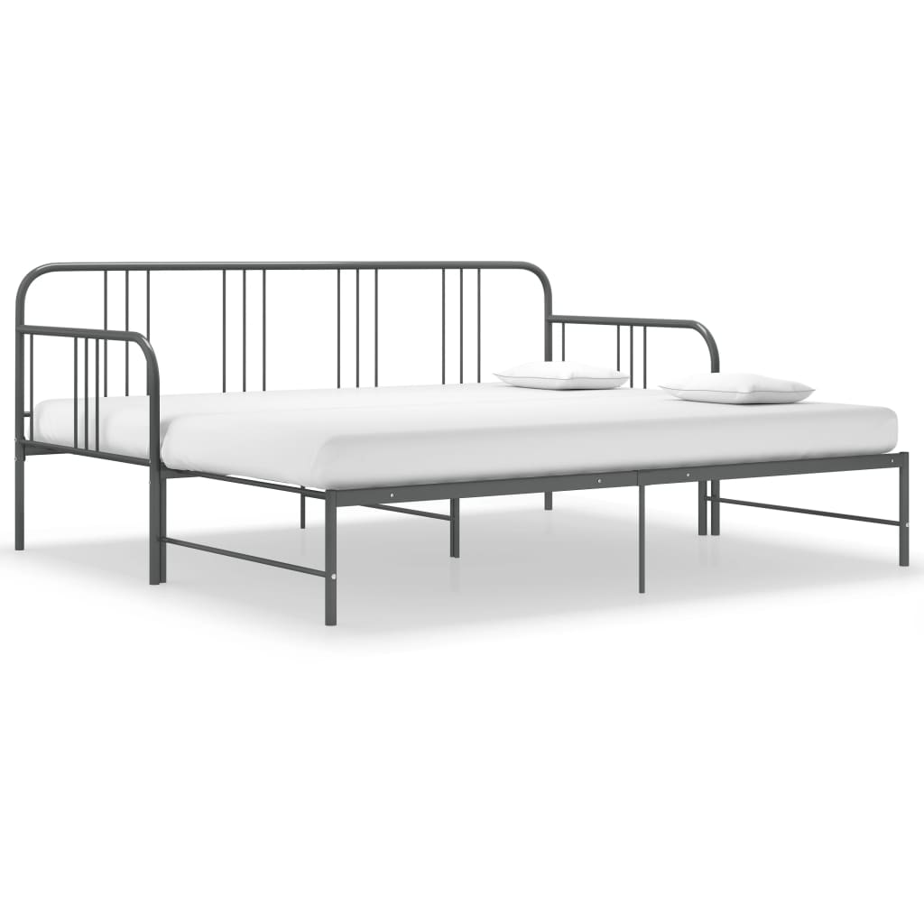 Telaio Divano Letto Estraibile Grigio in Metallo 90x200 cm - homemem39