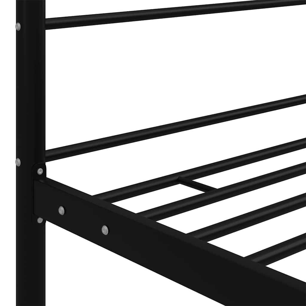 Letto a Baldacchino Nero in Metallo 180x200 cm