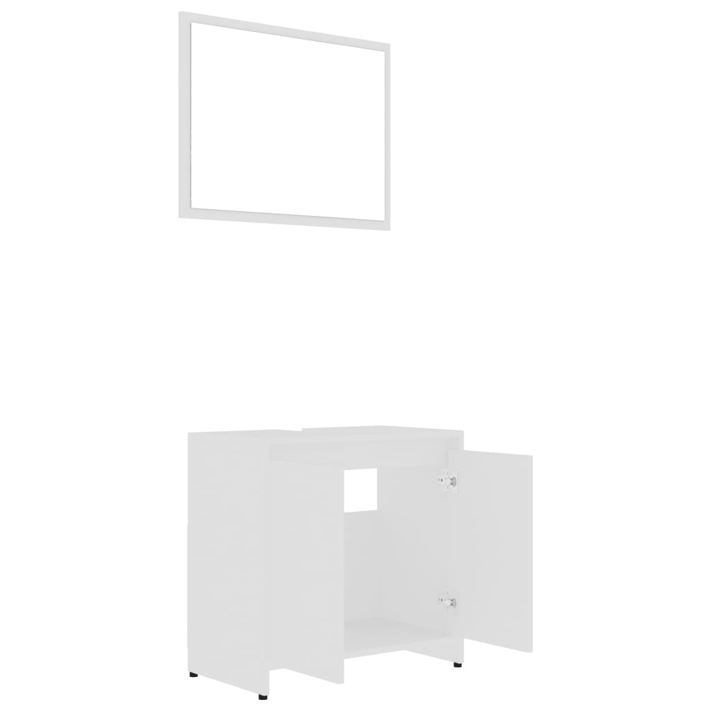 Set Mobili da Bagno 4 pz Bianco in Truciolato | homemem39