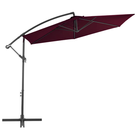 Ombrellone a Sbalzo con Palo in Alluminio 300 cm Bordeaux - homemem39