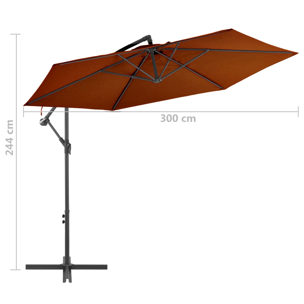 Ombrellone a Sbalzo con Palo in Alluminio 300 cm Terracotta | homemem39