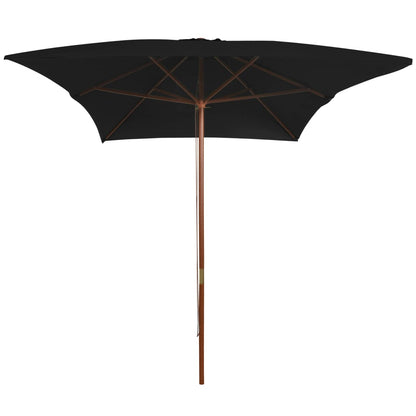 Ombrellone da Giardino con Palo in Legno Nero 200x300 cm - homemem39