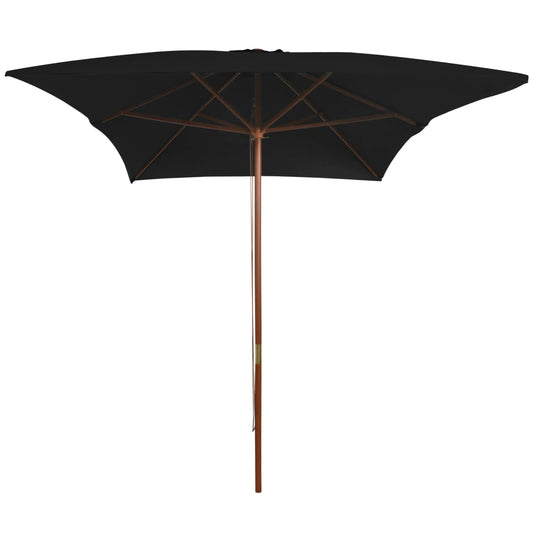 Ombrellone da Giardino con Palo in Legno Nero 200x300 cm - homemem39