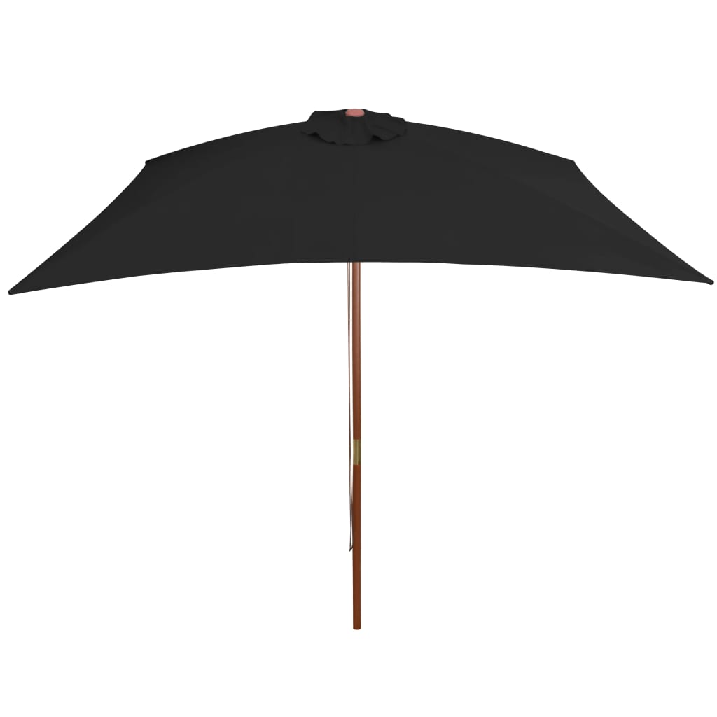 Ombrellone da Giardino con Palo in Legno Nero 200x300 cm - homemem39