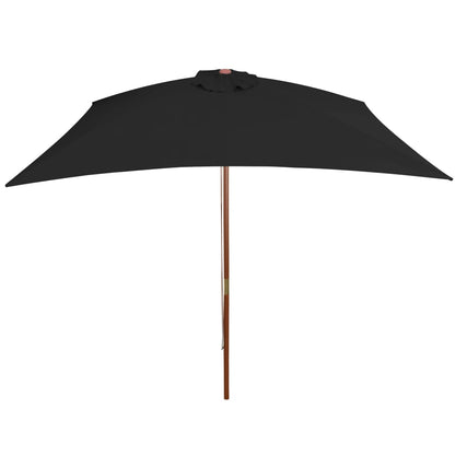 Ombrellone da Giardino con Palo in Legno Nero 200x300 cm - homemem39
