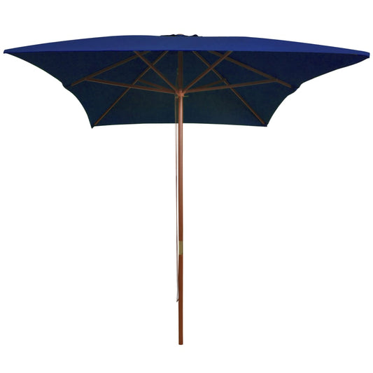 Ombrellone da Giardino con Palo in Legno Blu 200x300 cm - homemem39