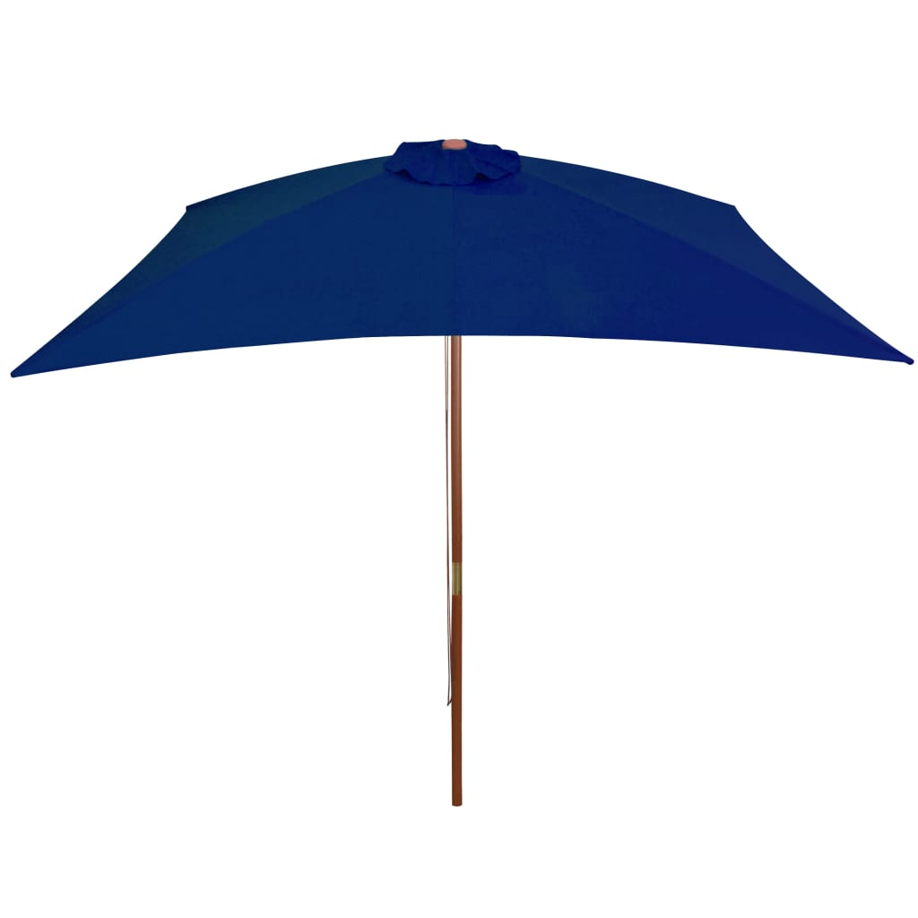 Ombrellone da Giardino con Palo in Legno Blu 200x300 cm - homemem39