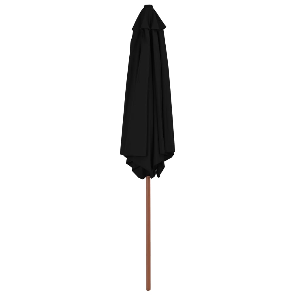 Ombrellone da Giardino con Palo in Legno 270 cm Nero - homemem39