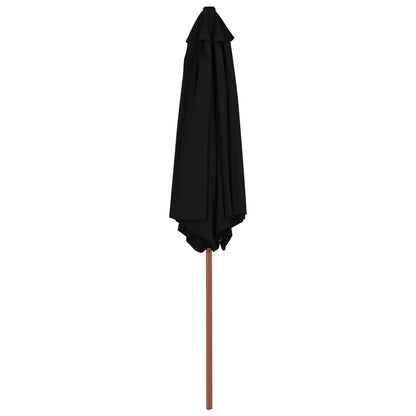 Ombrellone da Giardino con Palo in Legno 270 cm Nero - homemem39