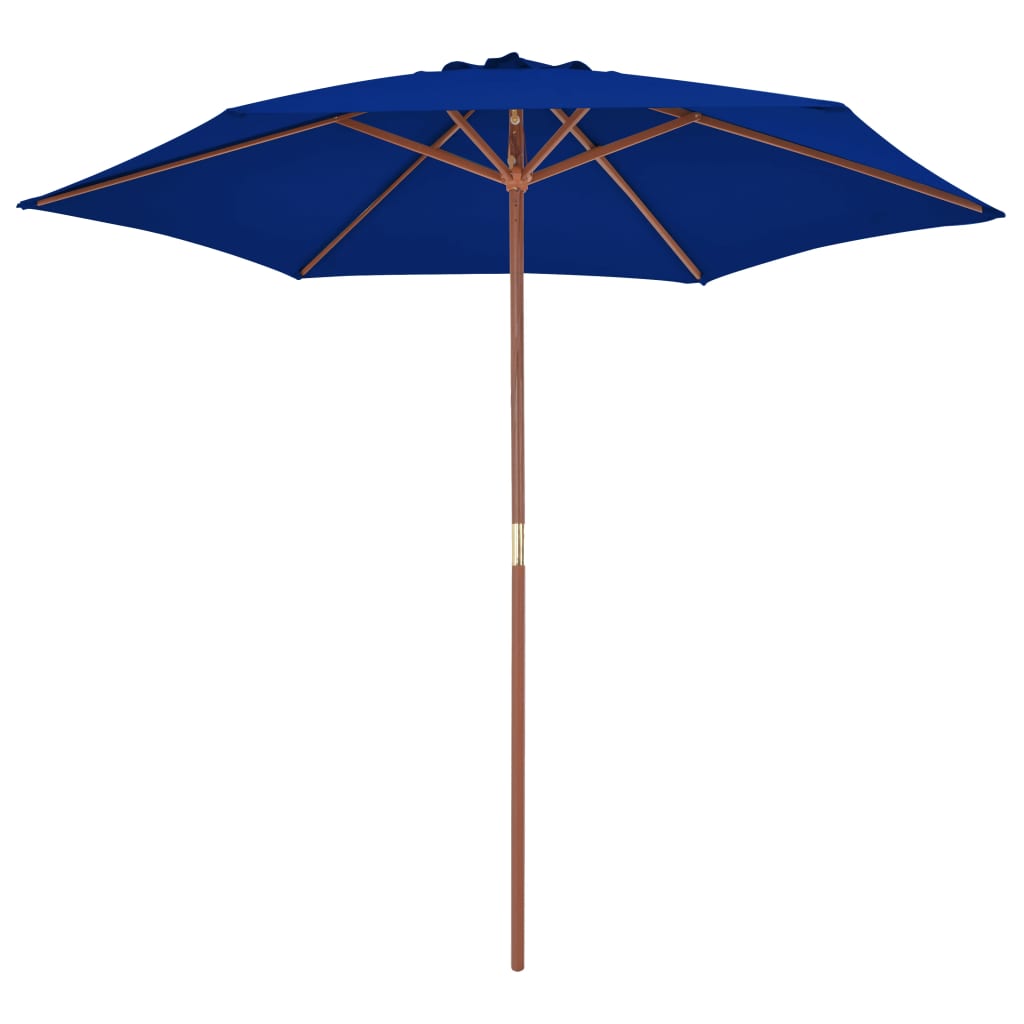 Ombrellone da Giardino con Palo in Legno Blu 270 cm | homemem39