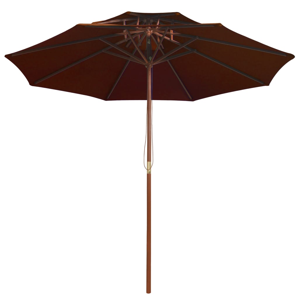 Ombrellone a Due Livelli con Palo in Legno 270 cm Terracotta | homemem39