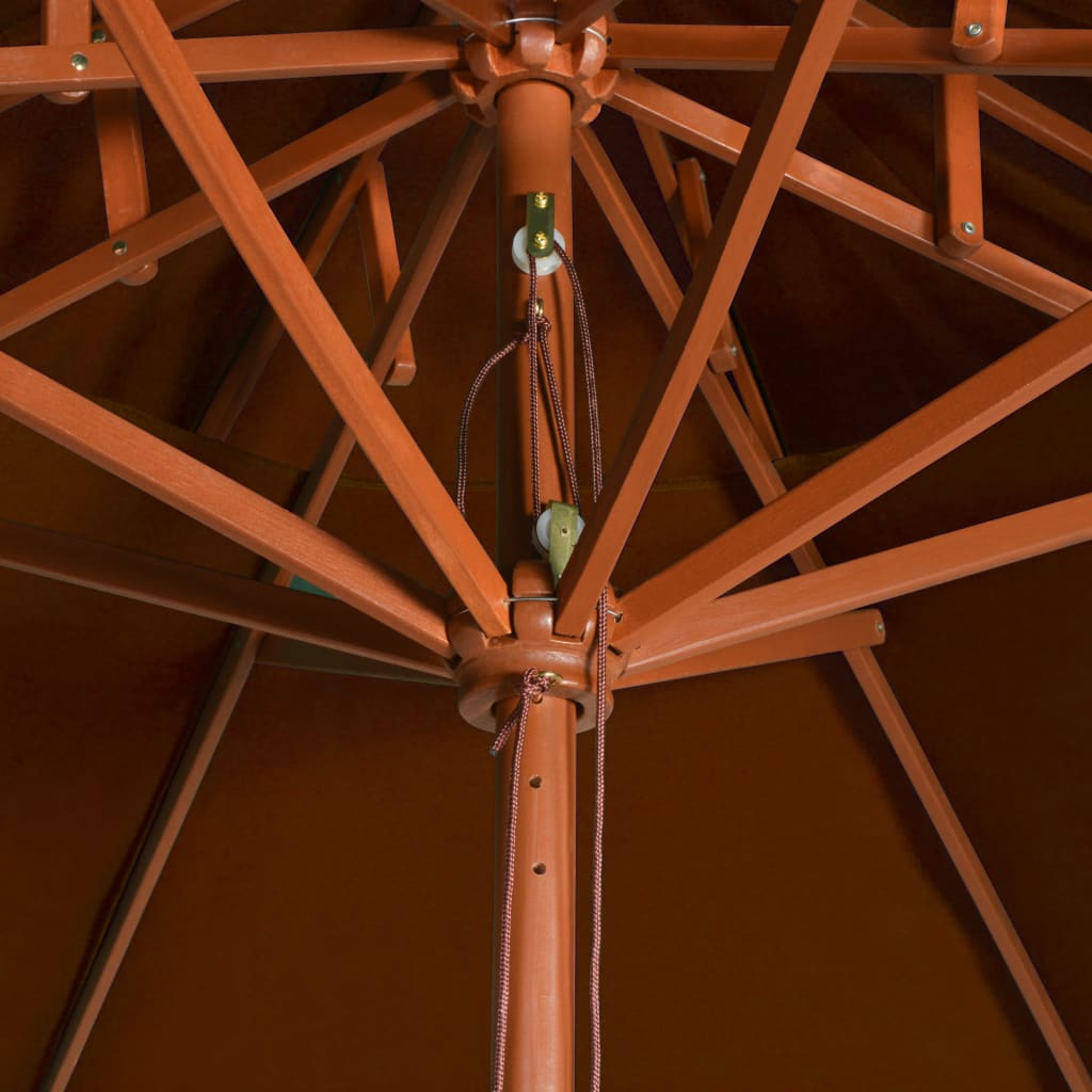 Ombrellone a Due Livelli con Palo in Legno 270 cm Terracotta | homemem39