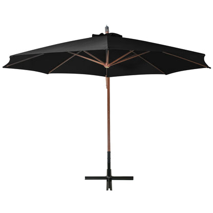 Ombrellone a Sbalzo Nero 3,5x2,9 m Palo in Abete Massello - homemem39
