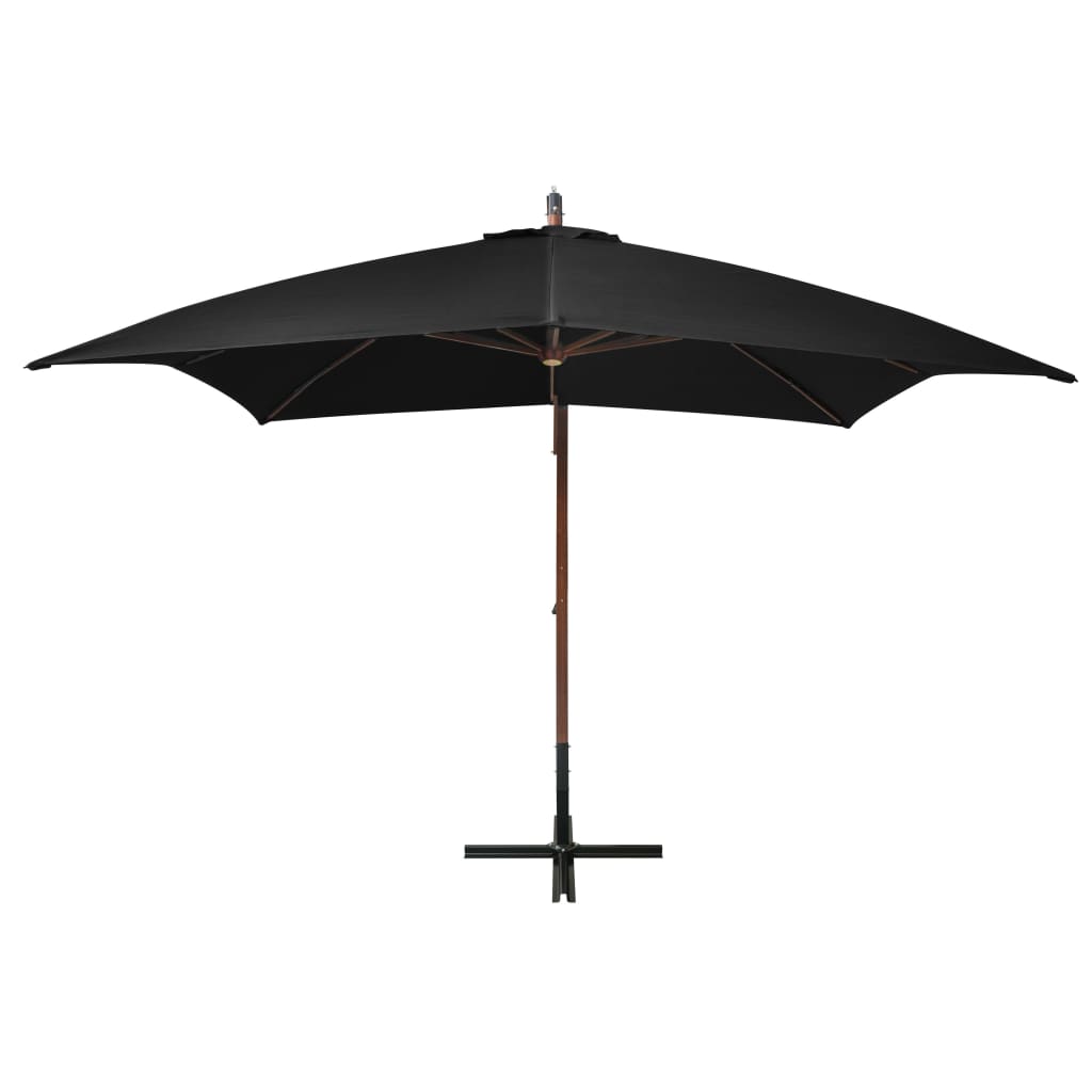 Ombrellone a Sbalzo Nero 3x3 m Palo in Abete Massello | homemem39