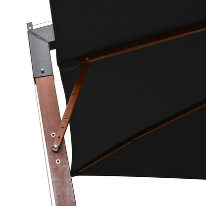Ombrellone a Sbalzo Nero 3x3 m Palo in Abete Massello | homemem39