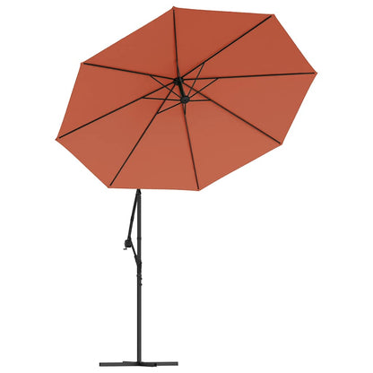 Ombrellone a Sbalzo con LED e Palo in Acciaio Terracotta | homemem39