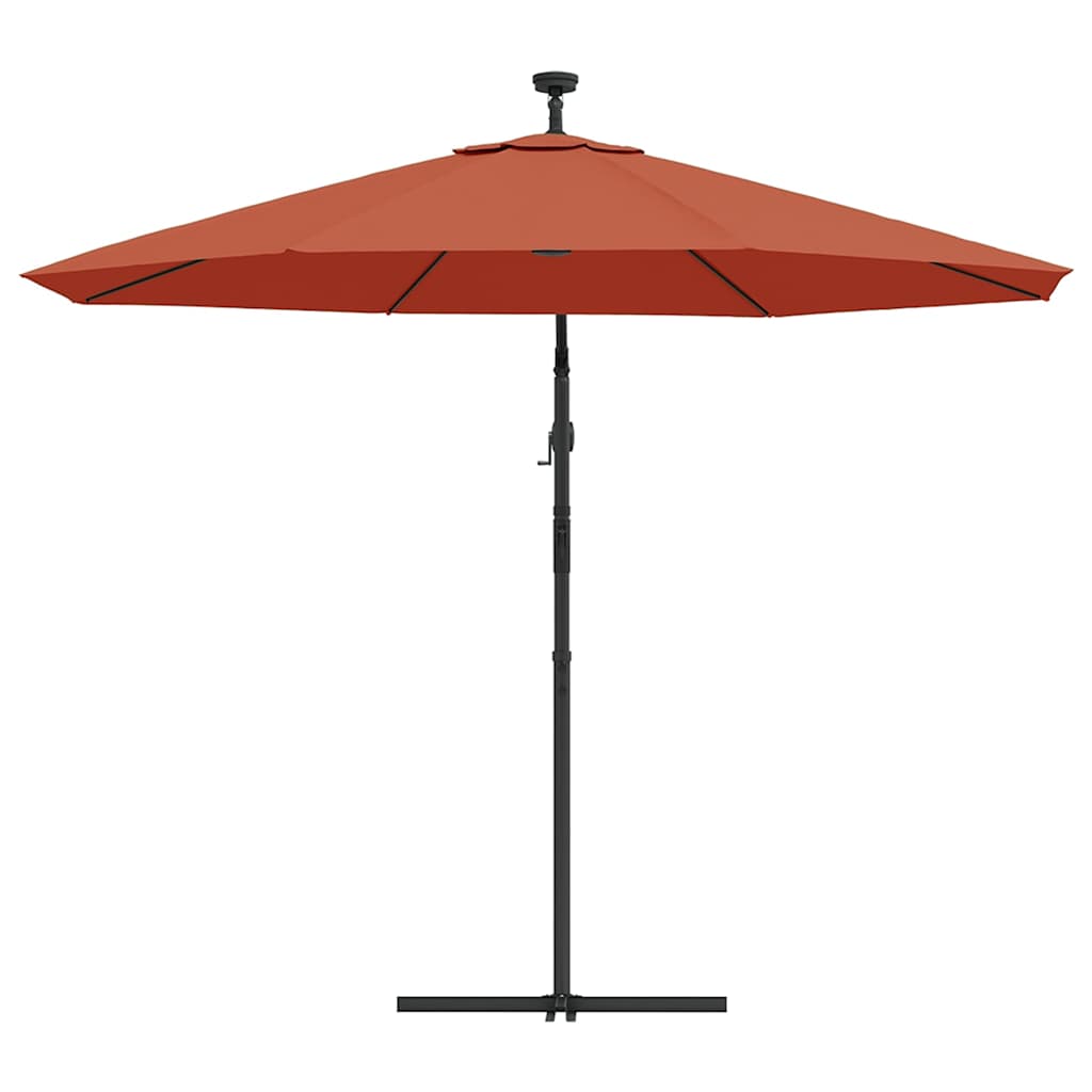 Ombrellone a Sbalzo con LED e Palo in Acciaio Terracotta | homemem39