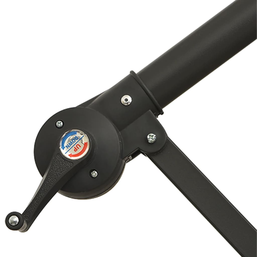 Ombrellone a Sbalzo con Palo e Luci a LED Azzurro 350 cm