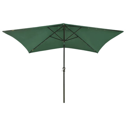 Ombrellone a Sbalzo con Palo in Acciaio e LED Verde 2x3 m - homemem39