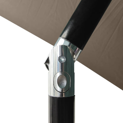 Ombrellone a Sbalzo con Palo in Acciaio e LED Tortora 2x3 m - homemem39