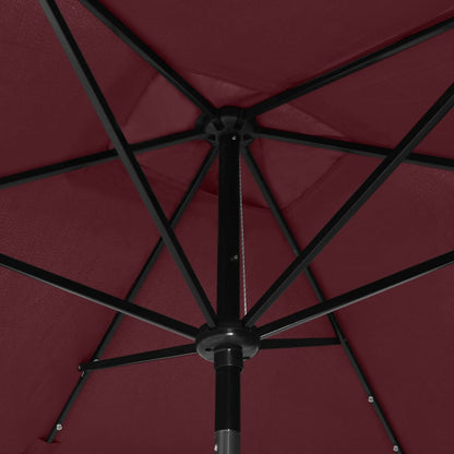 Ombrellone a Sbalzo con Palo in Acciaio e LED Bordeaux 2x3 m - homemem39