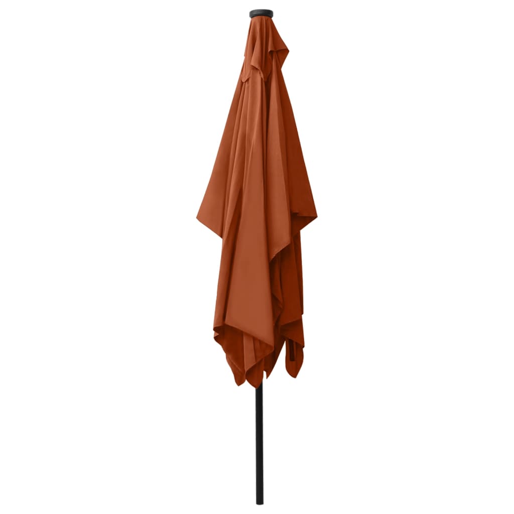 Ombrellone da Giardino con LED Palo in Acciaio Terracotta 2x3 m - homemem39