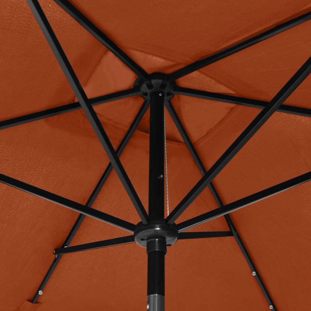 Ombrellone da Giardino con LED Palo in Acciaio Terracotta 2x3 m - homemem39