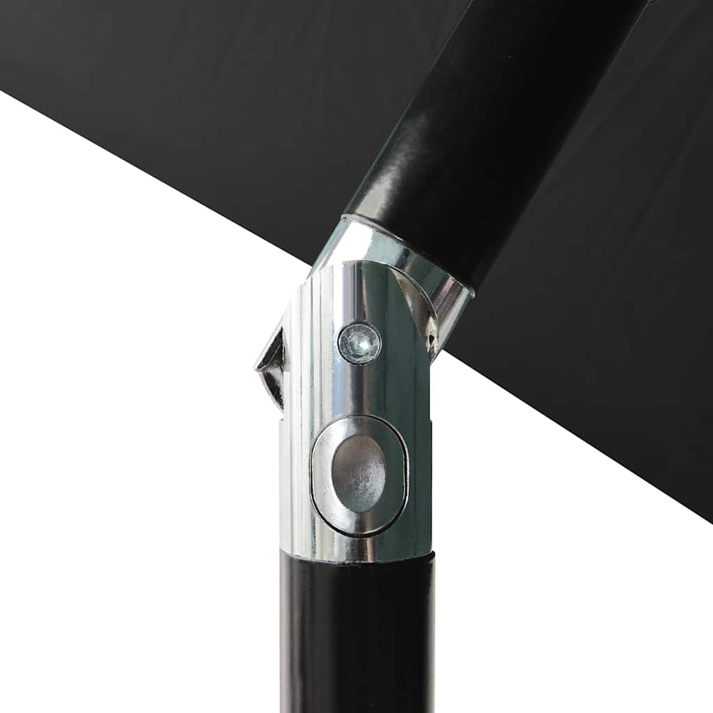 Ombrellone a Sbalzo con Palo in Acciaio e LED Nero 2x3 m | homemem39