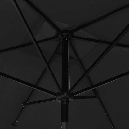 Ombrellone a Sbalzo con Palo in Acciaio e LED Nero 2x3 m | homemem39