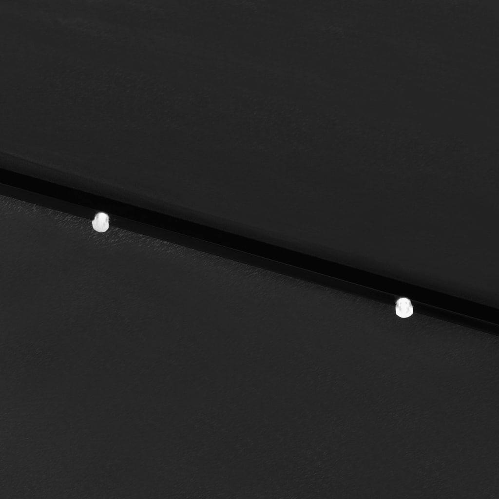 Ombrellone a Sbalzo con Palo in Acciaio e LED Nero 2x3 m - homemem39