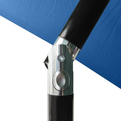 Ombrellone a Sbalzo con Palo in Acciaio e LED Azzurro 2x3 m - homemem39