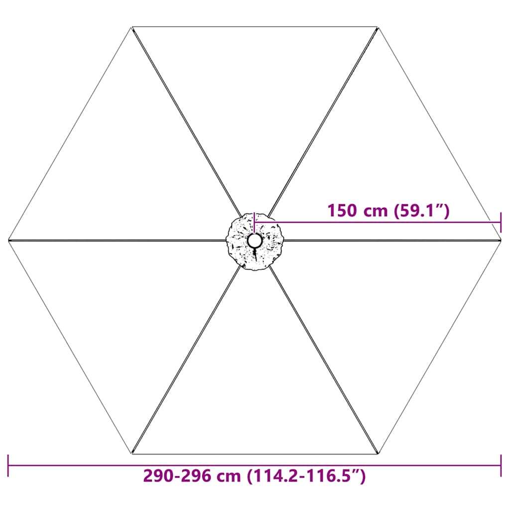 Telo di Ricambio per Ombrellone Antracite 300 cm | homemem39