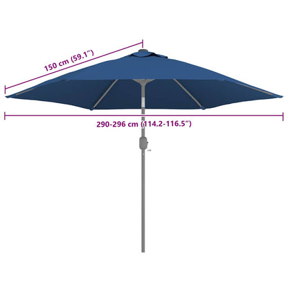 Telo di Ricambio per Ombrellone Azzurro 300 cm