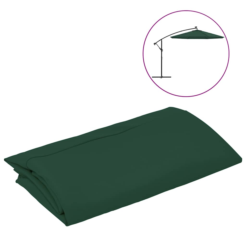 Telo di Ricambio per Ombrellone Bianco Verde 350 cm | homemem39