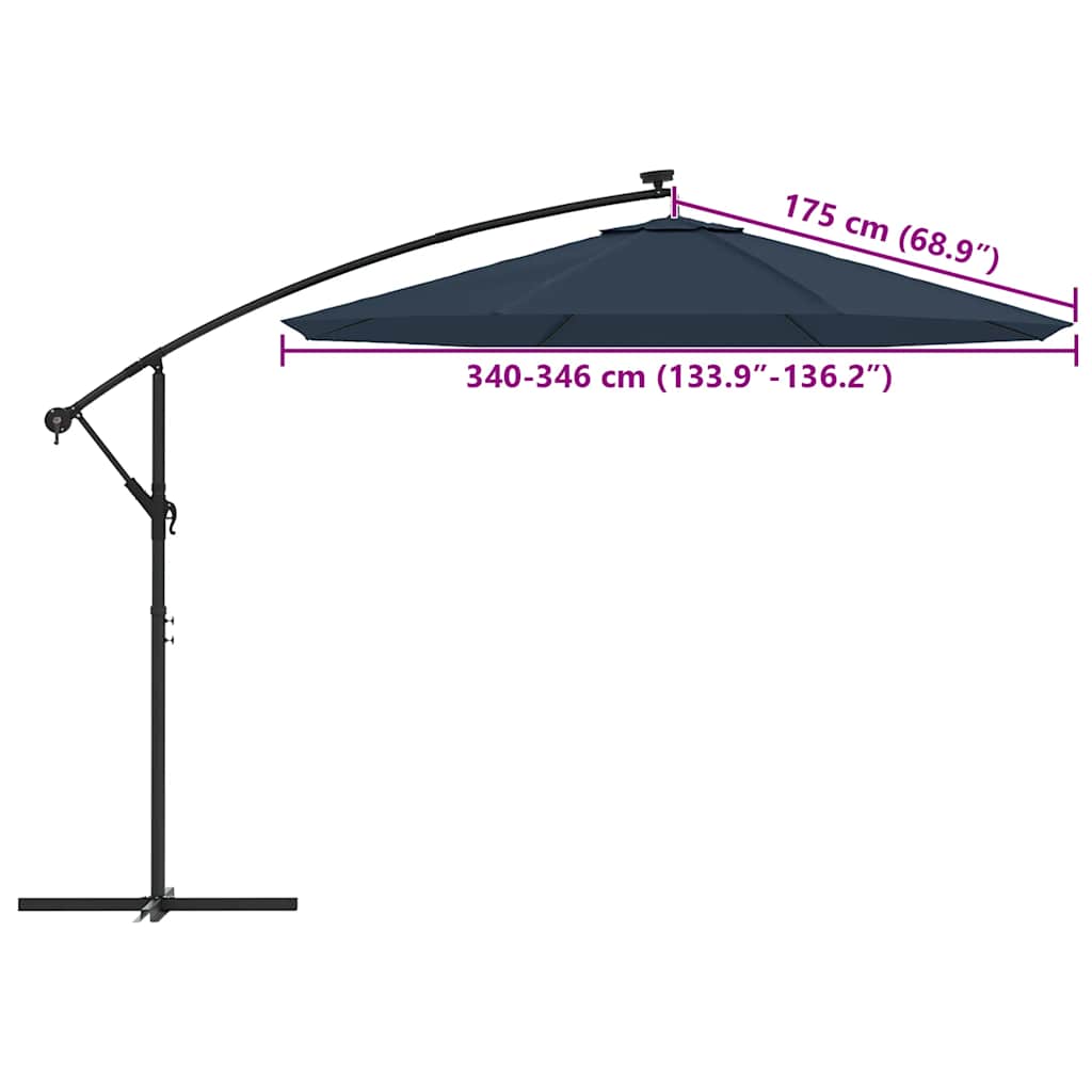 Telo di Ricambio per Ombrellone Bianco Blu 350 cm | homemem39