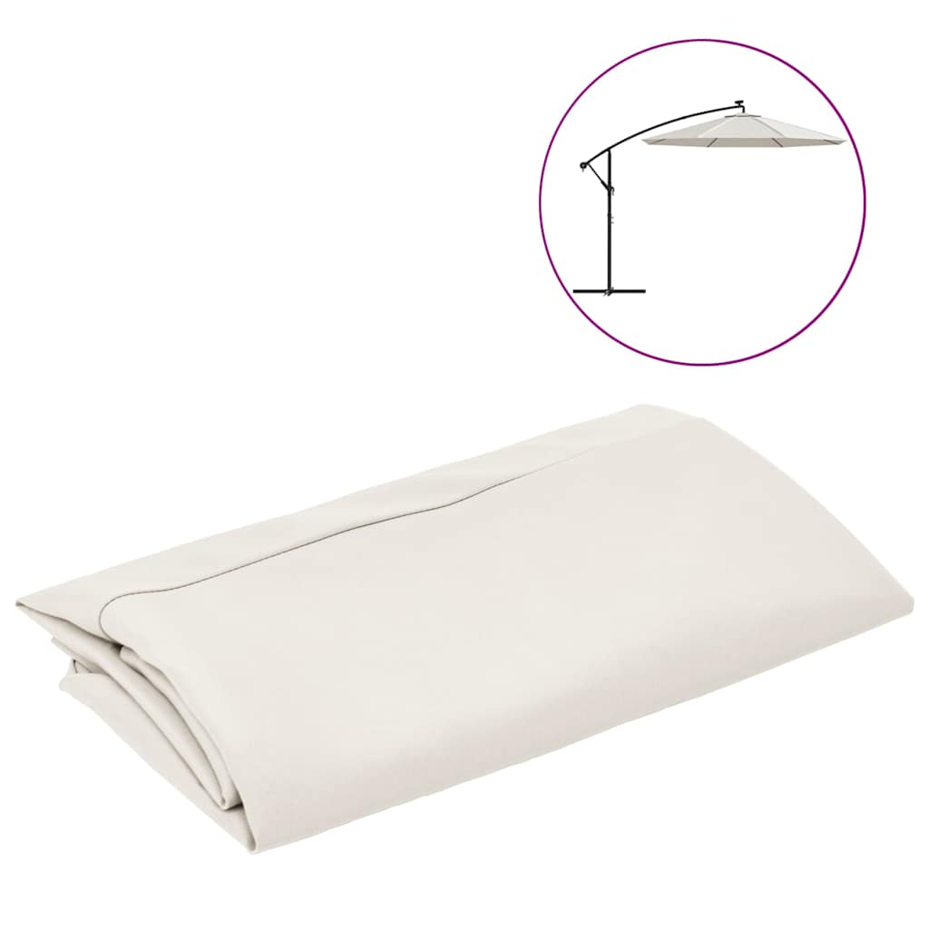 Tessuto di ricambio per ombrellone Bianco sabbia 350 cm