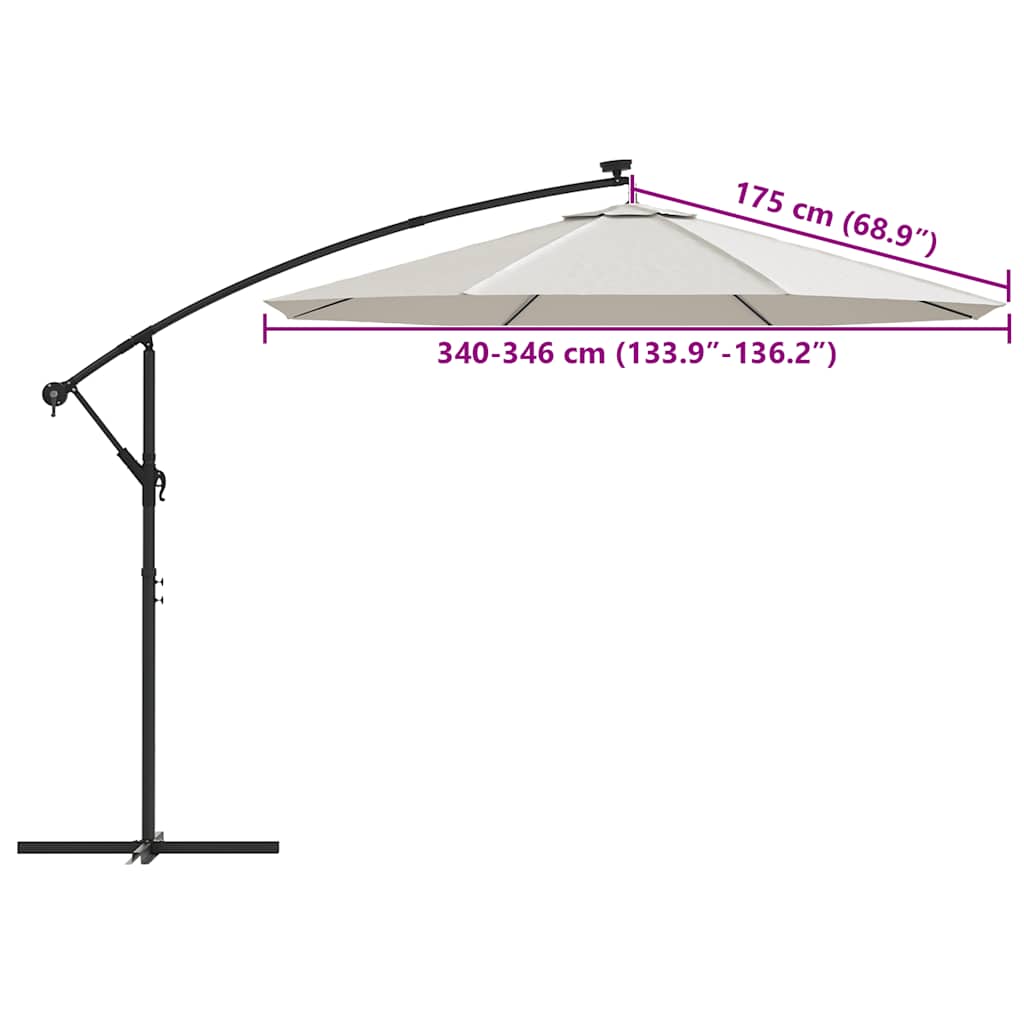 Telo di Ricambio per Ombrellone Bianco Sabbia 350 cm | homemem39