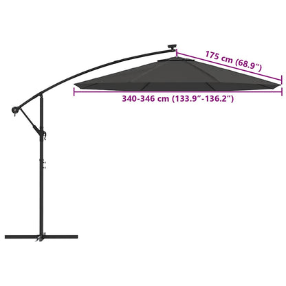 Telo di Ricambio per Ombrellone Bianco Antracite 350 cm | homemem39