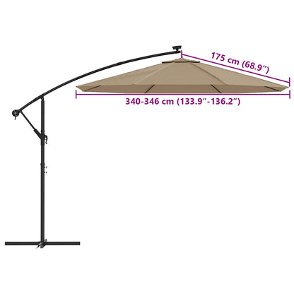 Tessuto di ricambio per ombrellone a sbalzo color talpa 350 cm