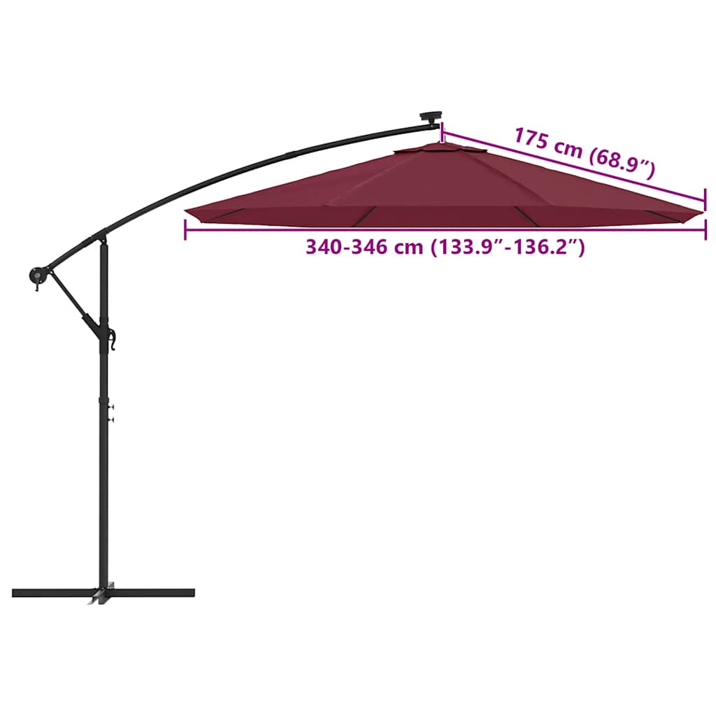 Telo di Ricambio per Ombrellone Bordeaux 350 cm