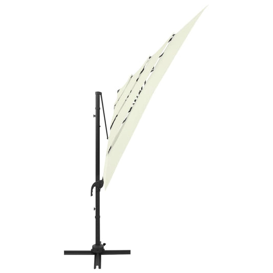 Ombrellone a Sbalzo 4 Livelli Palo Alluminio 250x250 cm Sabbia - homemem39
