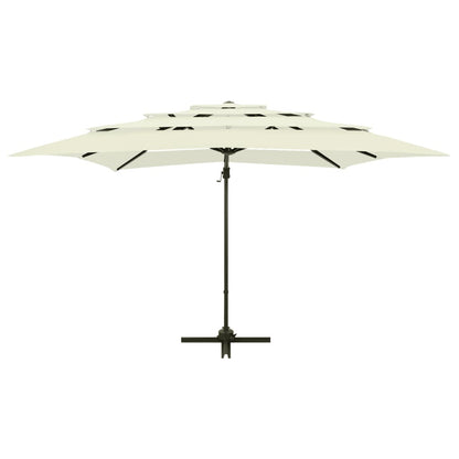 Ombrellone a Sbalzo 4 Livelli Palo Alluminio 250x250 cm Sabbia - homemem39