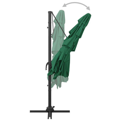 Ombrellone a Sbalzo 4 Livelli Palo Alluminio 250x250 cm Verde - homemem39