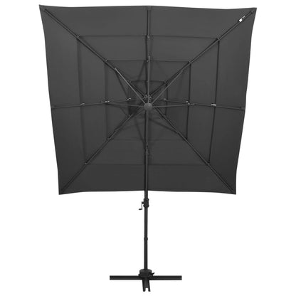 Ombrellone a 4 Livelli Palo in Alluminio 250x250 cm Antracite - homemem39