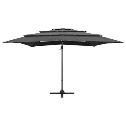 Ombrellone a 4 Livelli Palo in Alluminio 250x250 cm Antracite - homemem39