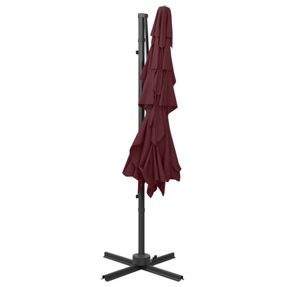Ombrellone a 4 Livelli Palo in Alluminio 250x250 cm Bordeaux | homemem39