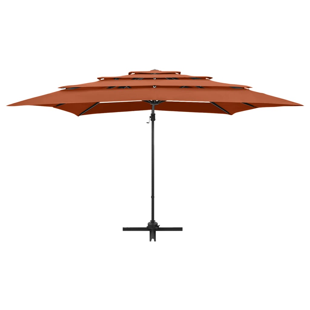 Ombrellone a 4 Livelli Palo in Alluminio 250x250 cm Terracotta | homemem39